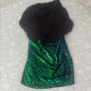 Black and Green Sequin Dress